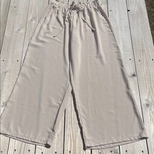 Wide Leg Pants in Light Beige